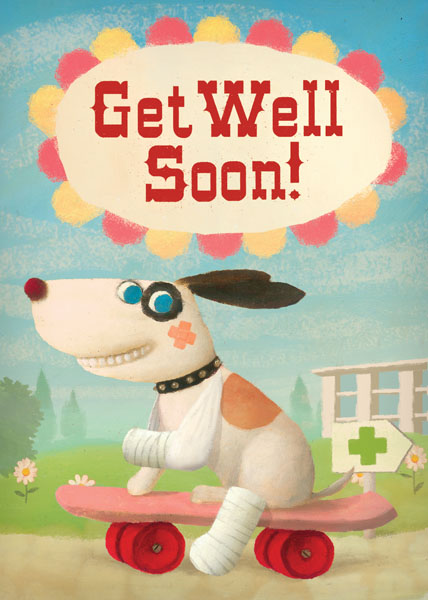 Get Well Soon Dog Greeting Card by Stephen Mackey